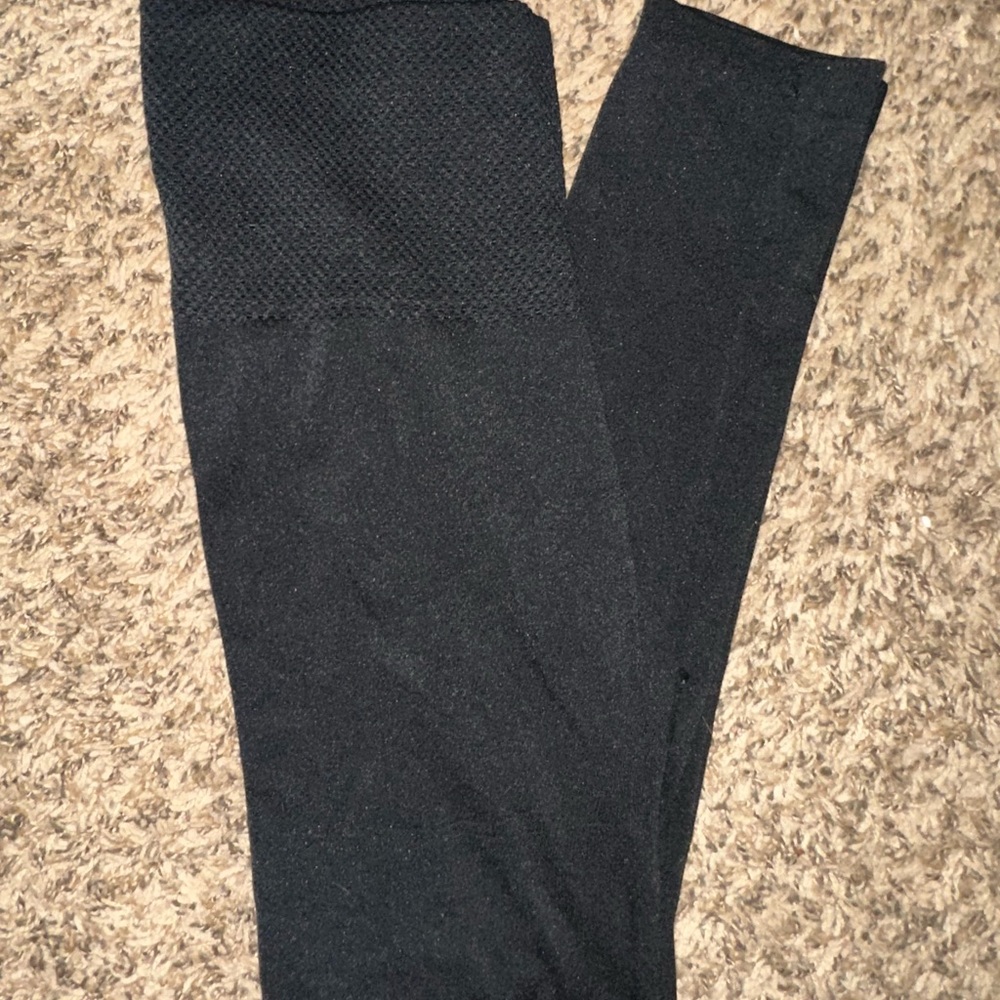 Black Textured Leggings